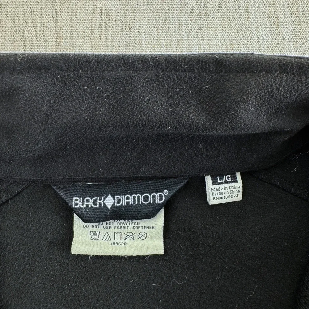 Black Diamond Mens Softshell Fleece Lined Jacket Black Large Full Zip